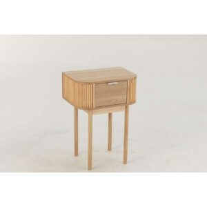 NIGHT TABLE ROUNDED MDF/PINE WOOD NATURAL