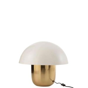 LAMP MUSHROOM IRON WHITE/GOLD LARGE