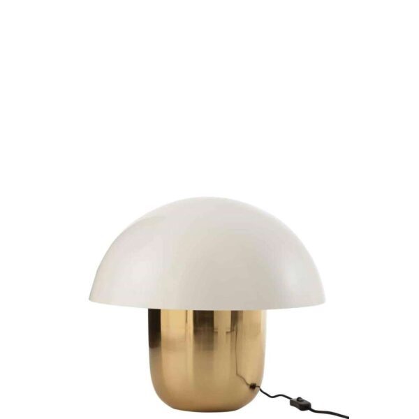 LAMP MUSHROOM IRON WHITE/GOLD LARGE