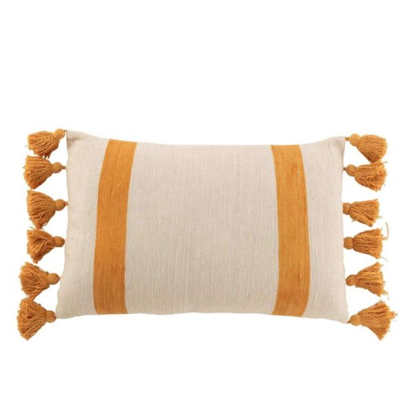 CUSHION BEACH GROOVES RECTANGLE COTTON OCHRE