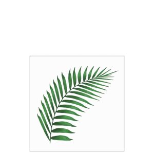 PACK 20 NAPKINS FERN LEAF PAPER WHITE/GREEN LARGE