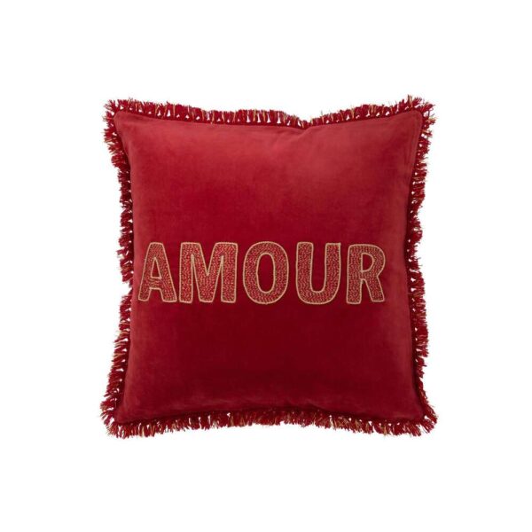 CUSHION AMOUR TEXTILE RED/GOLD