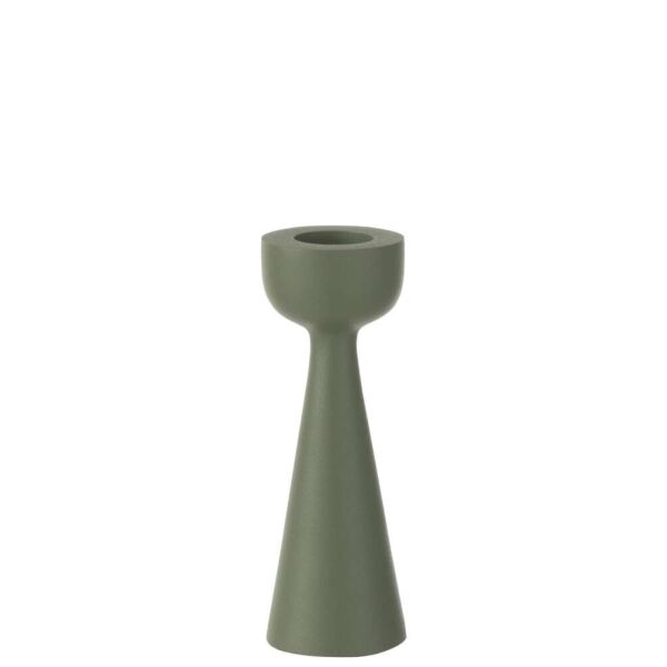 CANDLE HOLDER CONE ALUMINIUM GREEN LARGE