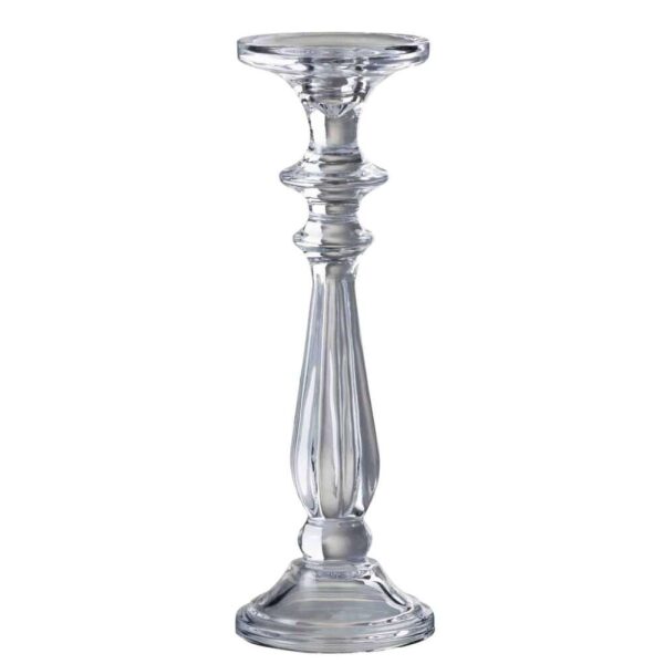 CANDLESTICK/CANDLE HOLDER TIBO GLASS TRANSPARENT LARGE