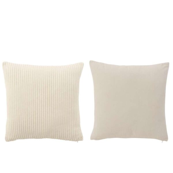 CUSHION VELVET SQUARE COTTON WHITE ASSORTMENT OF 2