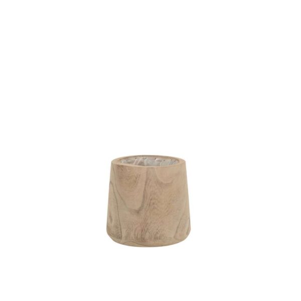FLOWERPOT PAULOWNIA WOOD+PLASTIC WHITE WASH MEDIUM