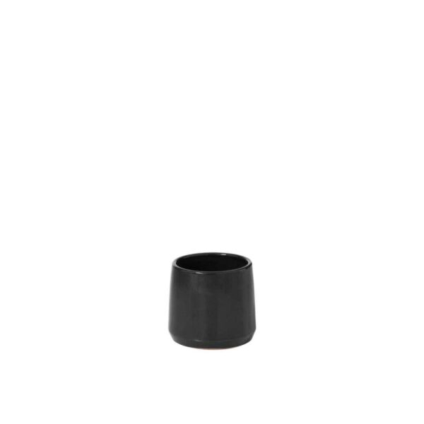 FLOWER POT ROUND CERAMIC BLACK EXTRA SMALL