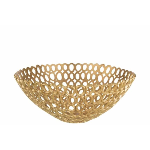 DISH ROUND RINGS ALUMINIUM GOLD LARGE