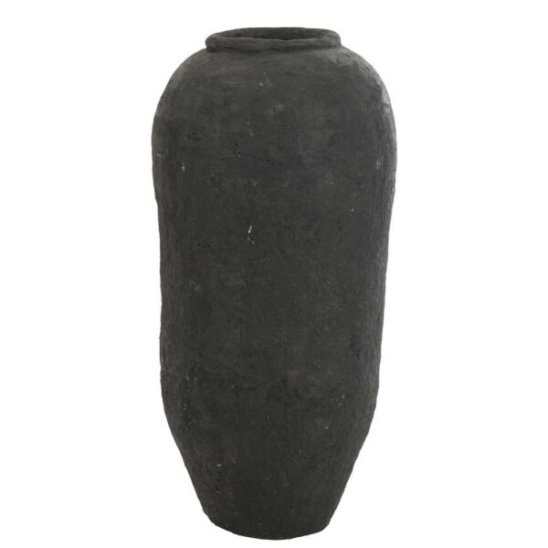 VASE PAPER MACHE BLACK LARGE