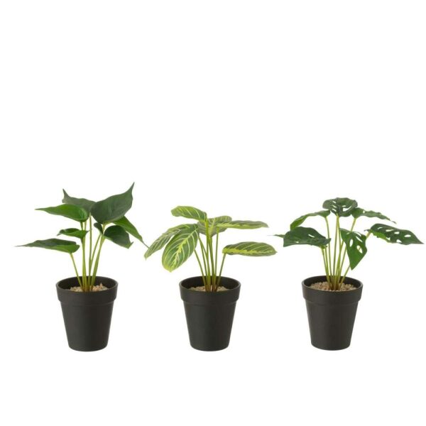 PLANTS IN POT ARTIFICIAL GREEN ASSORTMENT OF 3