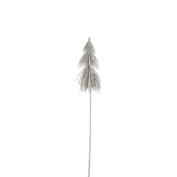 BRANCH PINE TREE GLITTER PLASTIC SILVER