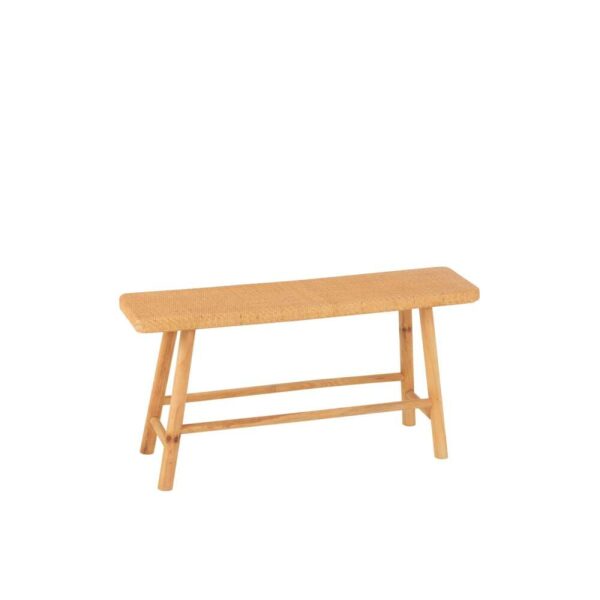 BENCH RECTANGULAR CANE/FIR WOOD NATURAL