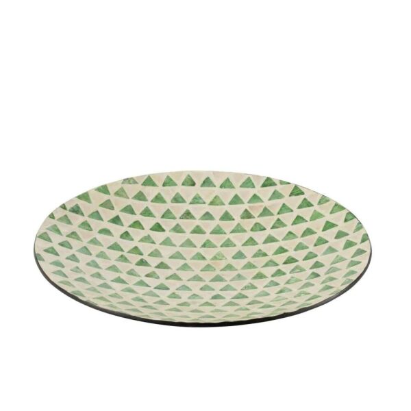 TRAY NUYE ROUND SHELLS/PAPER GREEN