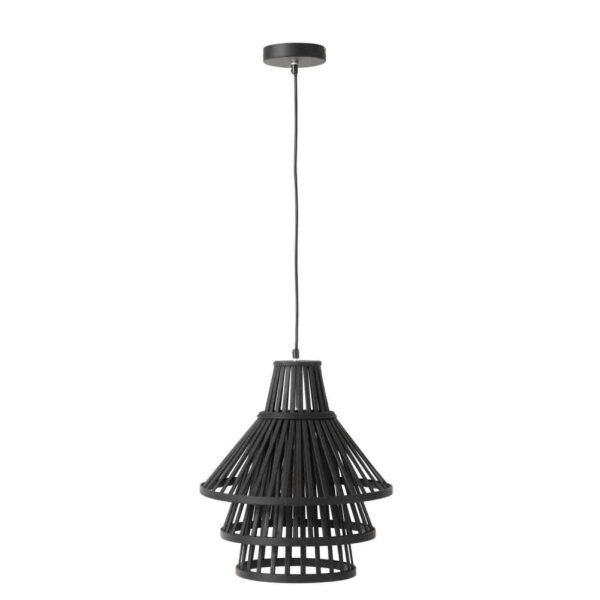 HANGING LAMP LAYERS BAMBOO BLACK MEDIUM