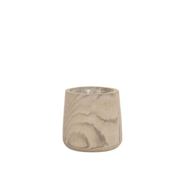 FLOWERPOT PAULOWNIA WOOD+PLASTIC WHITE WASH LARGE