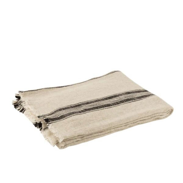THROW STRIPES LINEN BEIGE