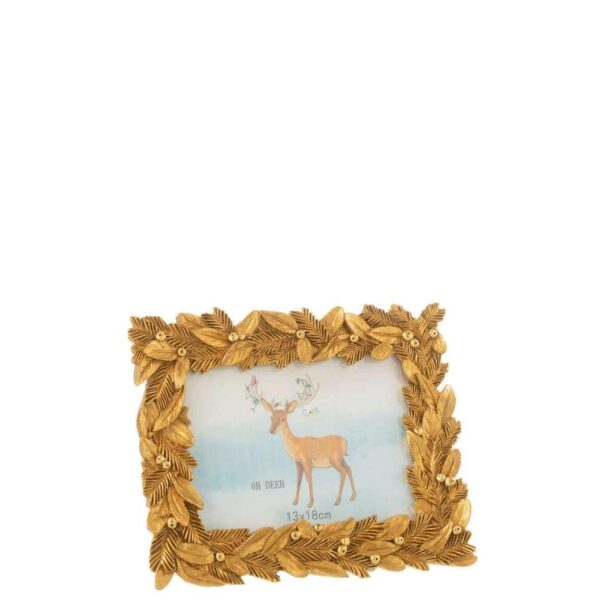 FRAME LEAVES POLY GOLD