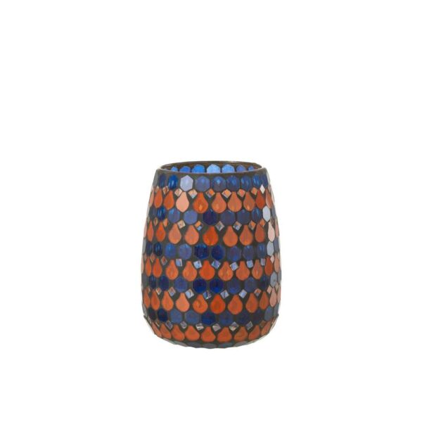 HURRICANE MOSAIC DROP GLASS ORANGE/BLUE MEDIUM