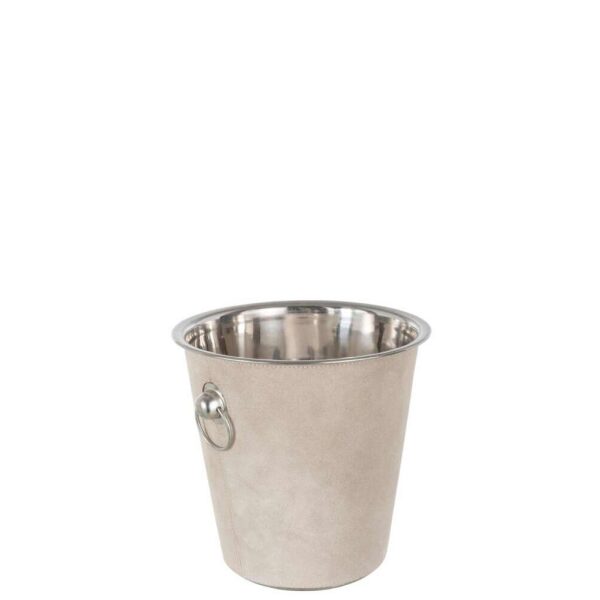 ICE BUCKET ROUND LEATHER BEIGE