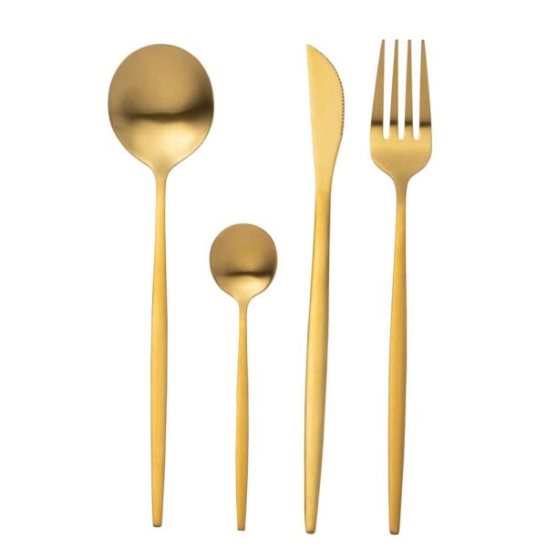 BOX CUTLERY A 24 PIECES STAINLESS STEEL MATT GOLD