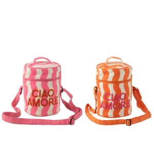 COOL BAG CIAO AMORE COTTON PINK/ORANGE ASSORTMENT OF 2