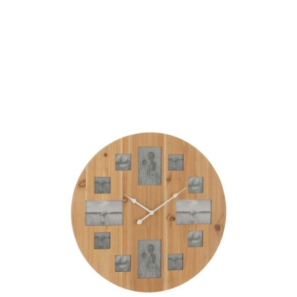 WALL CLOCK PHOTO MDF NATURAL