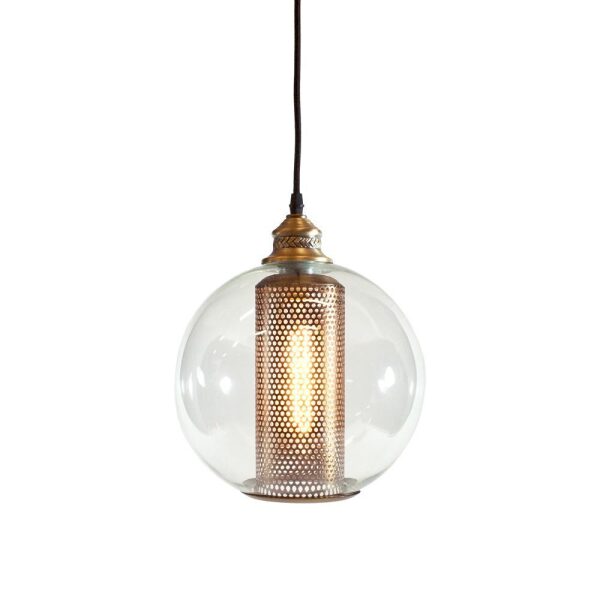 Lampe Tak Rør Klart Glass/Metall 25X32Cm