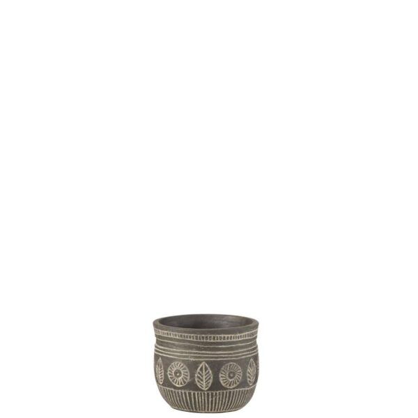 FLOWERPOT FRESCO CEMENT GREY SMALL