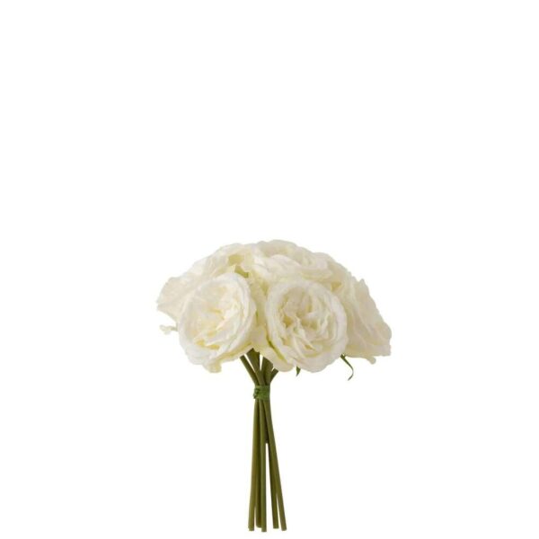 BOUQUET ROSES 7PIECES PLASTIC WHITE