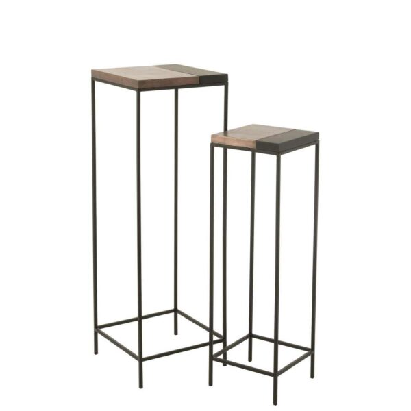 SET OF 2 SIDE TABLE HIGH BRONZE/BLACK