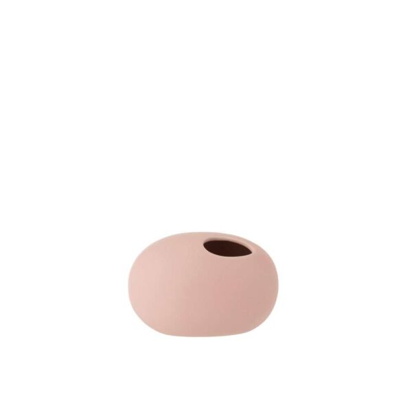 VASE OVAL CERAMIC PASTEL PINK SMALL