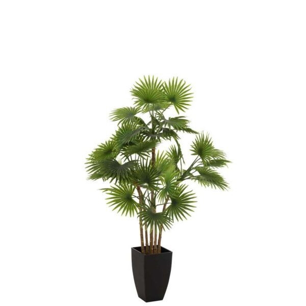 PALM TREE FAN IN POT PLASTIC GREEN