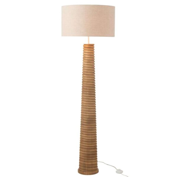 FLOOR LAMP THREADED AILANTHUS WOOD NATURAL/GREY