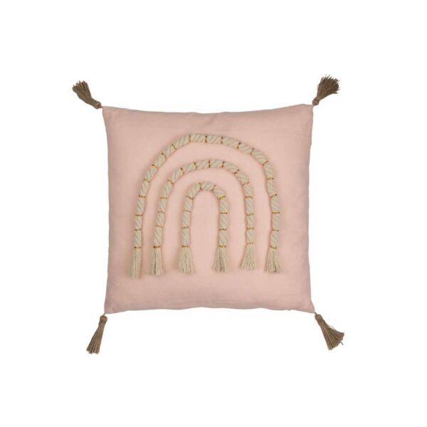 CUSHION RAINBOW SQUARE POLYESTER PINK
