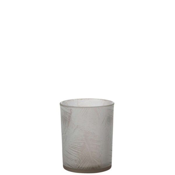 HURRICANE LEAVES GLASS BEIGE MEDIUM
