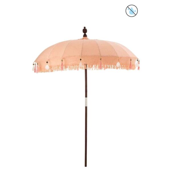 SUNSHADE TASSELS/SHELLS PEACH WOOD DARK BROWN LARGE
