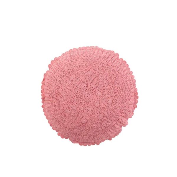 CUSHION ROUND MIA LACE COTTON PINK