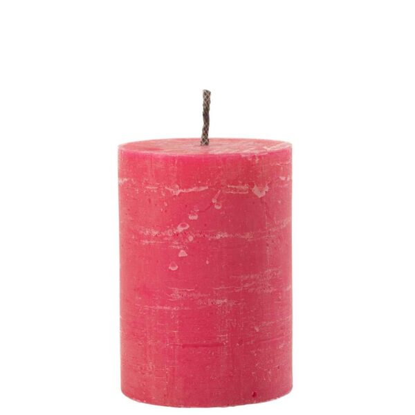 OUTDOOR CANDLE PILLAR PARAFFIN PINK MEDIUM-95HOURS