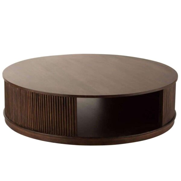 COFFE TABLE REYI ON WHEELS MANGO WOOD DARK BROWN