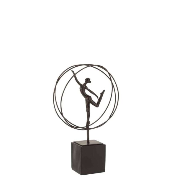 GYMNAST IN CIRCLE POLY DARK BROWN