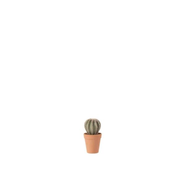 CACTUS BALL SHAPED+POT SYNTHETIC MATERIAL GREEN/TERRACOTTA SMALL