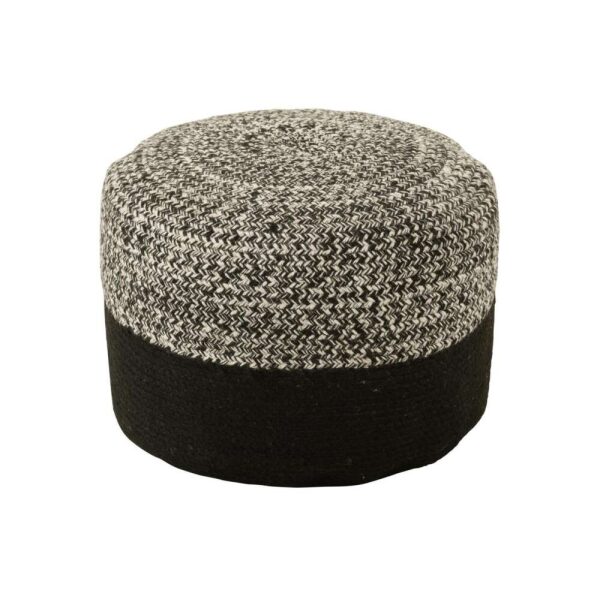 POUF MIAMI STRIP OUTDOOR POLY BLACK/WHITE