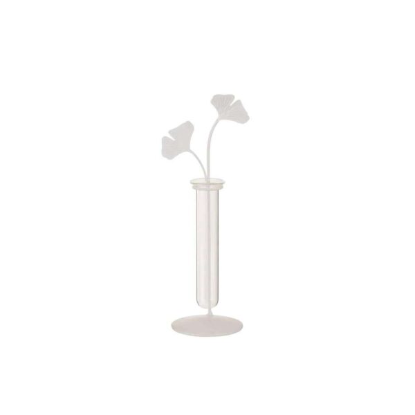 VASE 1 HOLDER FLOWERS METAL WHITE
