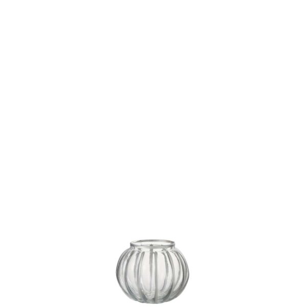 HURRICANE BALL STRIPE GLASS TRANSPARENT/SILVER SMALL