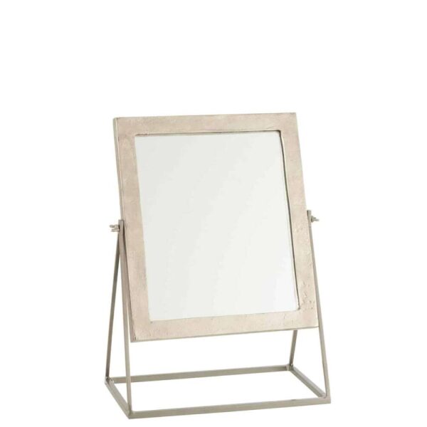 MIRROR SQUARE ON FOOT METAL SILVER