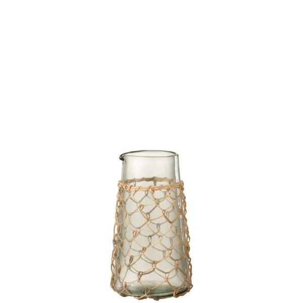 CARAFE KNITTING GLASS/CANE TRANSPARENT