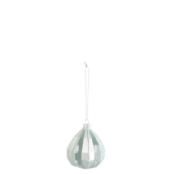 CHRISTMAS BAUBLE DROP GLASS ANTIQUE GREEN