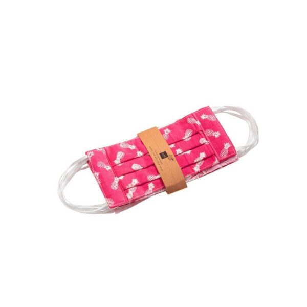 BAG OF 7 MOUTH MASKS PATTERNS COTTON PINK
