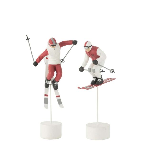 SKIER RACE RESIN RED/WHITE ASSORTMENT OF 2
