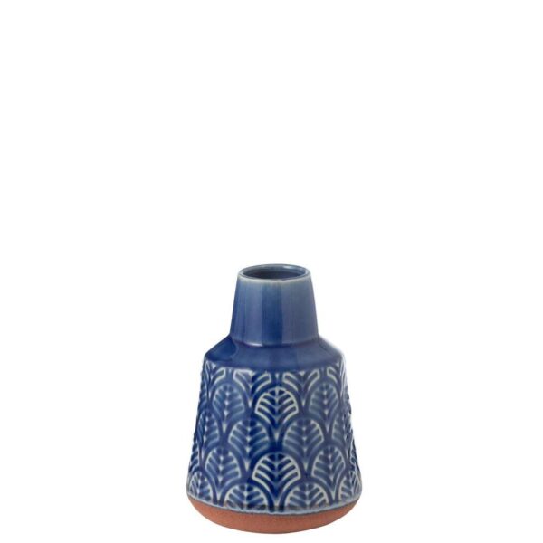 VASE LEO ELONGATED PORCELAIN BLUE/TERRA S
